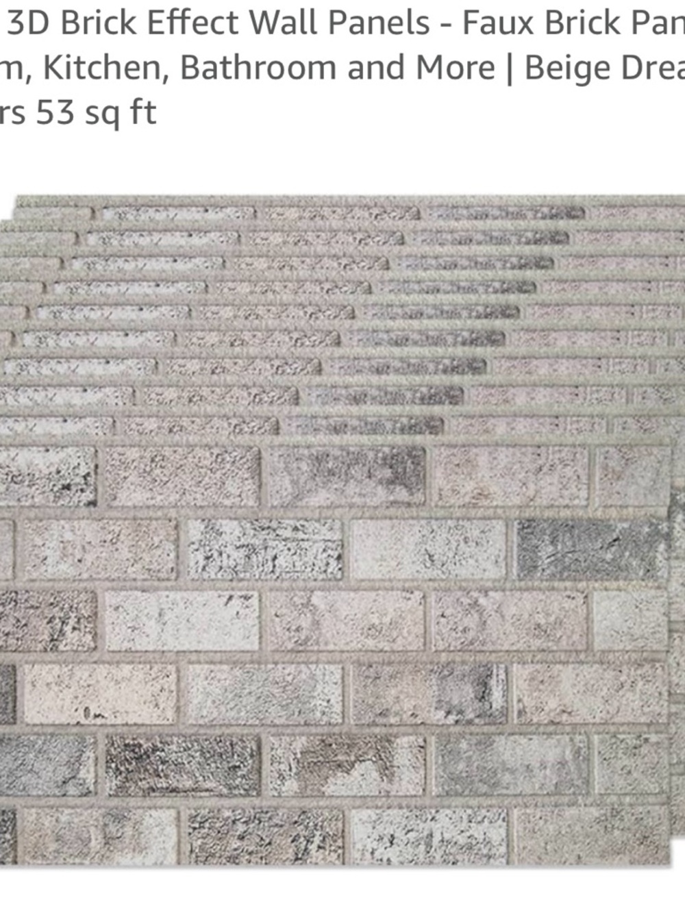 Beige Dream 3D Faux Brick Wall Panels - Neutral Beige Brick Effect